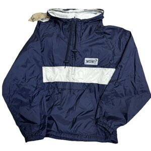 Walt Disney World 1/4 Zip Long Sleeve Hooded Wind Breaker Small Navy Blue